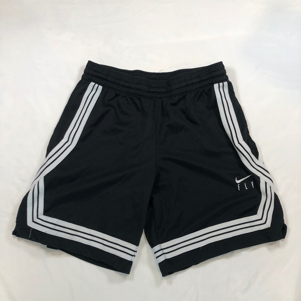 Nike Fly Basketball Shorts Black White Striped Mesh Athletic Gym Mens Small